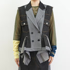 Layered Stripe Denim Vest