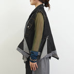 Layered Stripe Denim Vest
