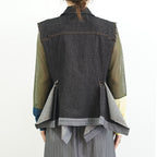 Layered Stripe Denim Vest