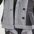 Layered Stripe Denim Vest