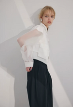 Sheer Sleeve Cargo Shirt