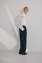 Sheer Sleeve Cargo Shirt