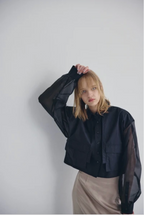 Sheer Sleeve Cargo Shirt