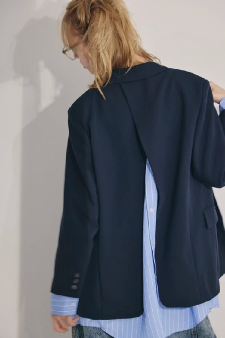 Layered Stripe Blazer Set