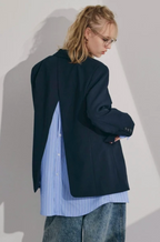 Layered Stripe Blazer Set