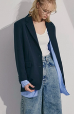 Layered Stripe Blazer Set