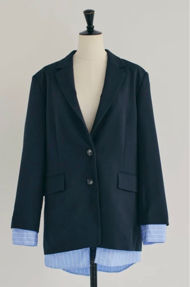 Layered Stripe Blazer Set