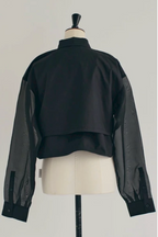 Sheer Sleeve Cargo Shirt
