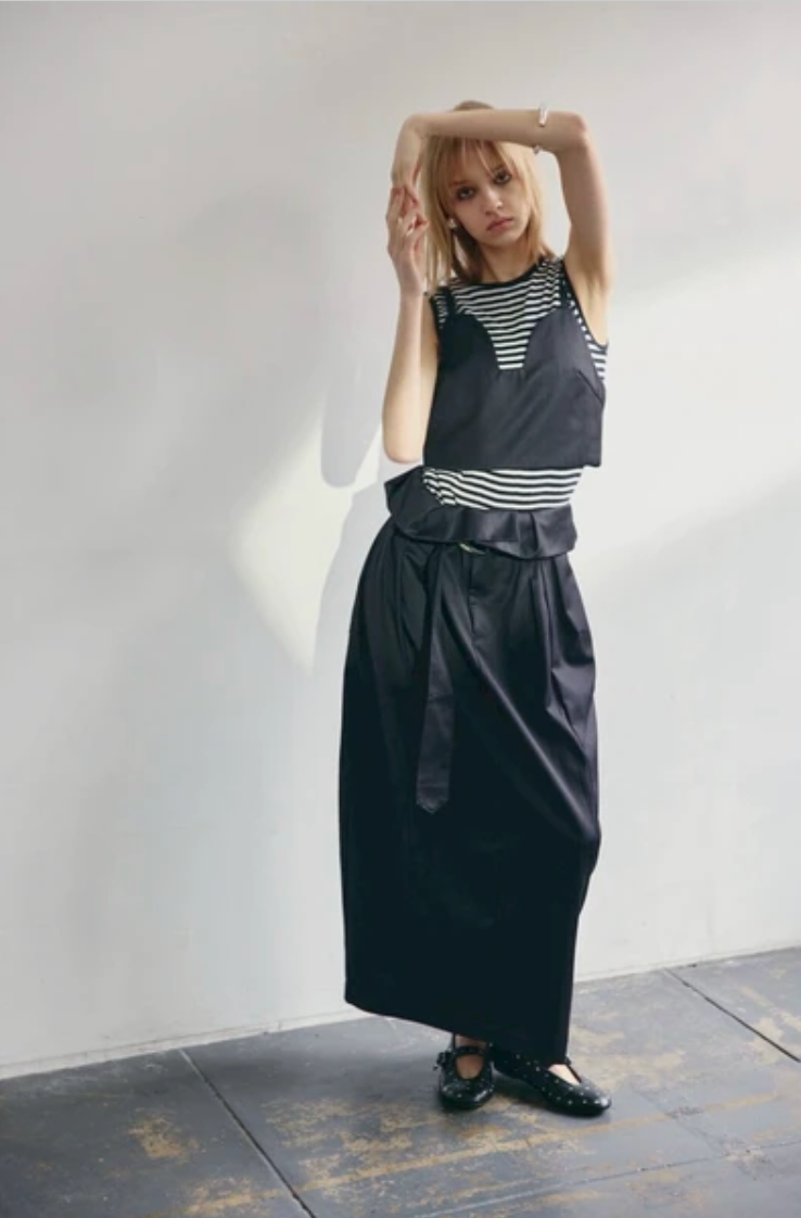 Adjustable Wrap Cocoon Maxi Skirt