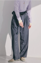 Foldover Wrap Wide-Leg Trousers