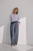 Foldover Wrap Wide-Leg Trousers