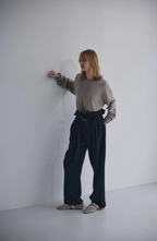 Foldover Wrap Wide-Leg Trousers