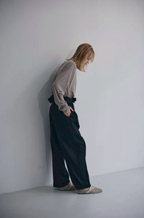 Foldover Wrap Wide-Leg Trousers