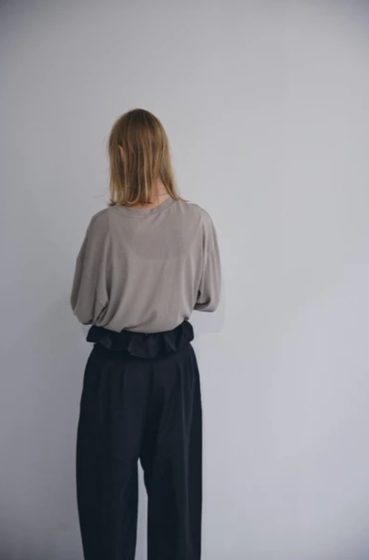 Foldover Wrap Wide-Leg Trousers