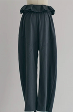 Foldover Wrap Wide-Leg Trousers