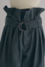 Foldover Wrap Wide-Leg Trousers