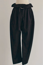 Foldover Wrap Wide-Leg Trousers
