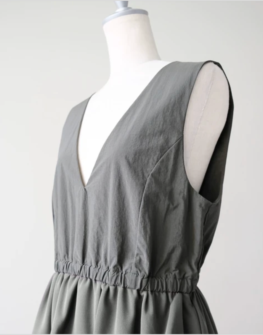 Mesh-Sleeve Peplum Military Dress