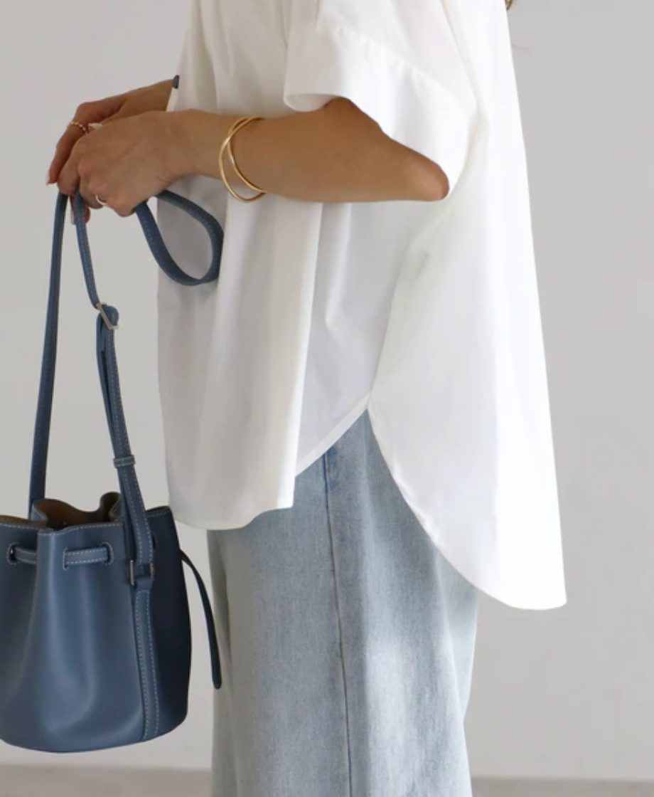 Gather Band Collar Shirt