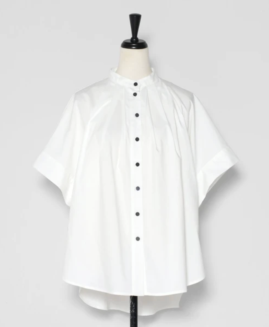 Gather Band Collar Shirt