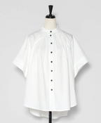 Gather Band Collar Shirt