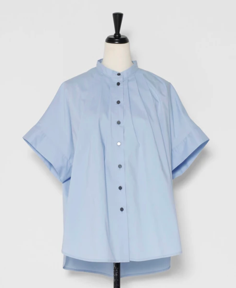 Gather Band Collar Shirt