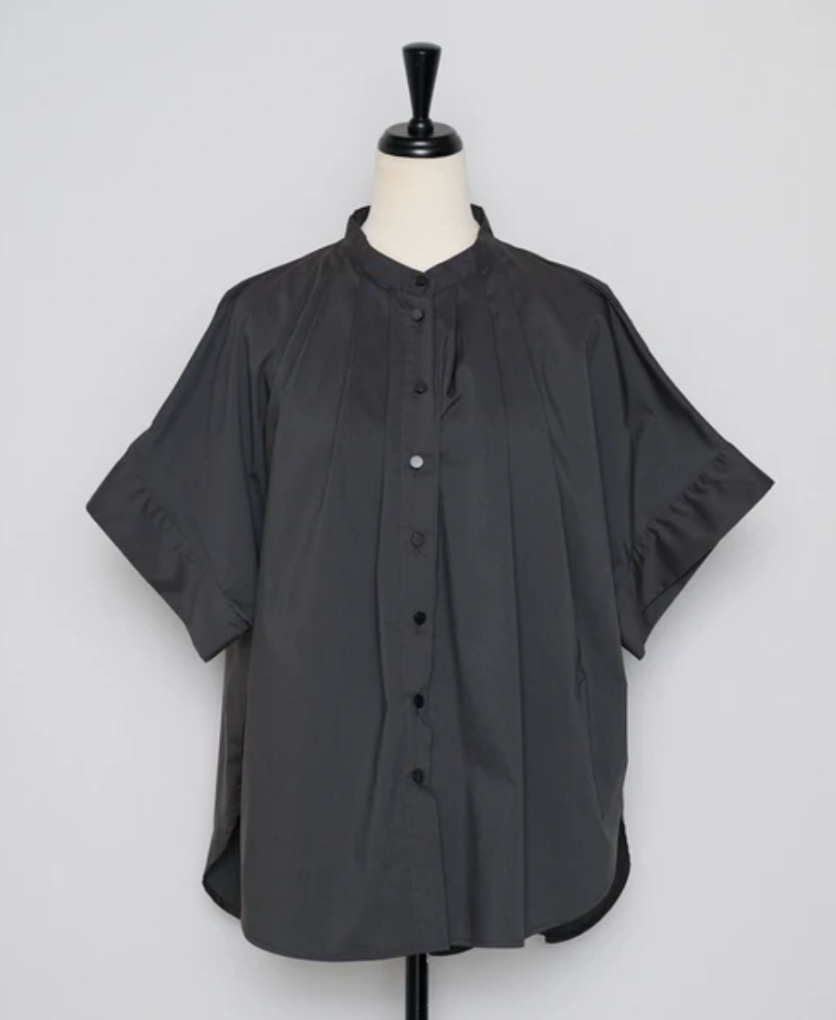 Gather Band Collar Shirt