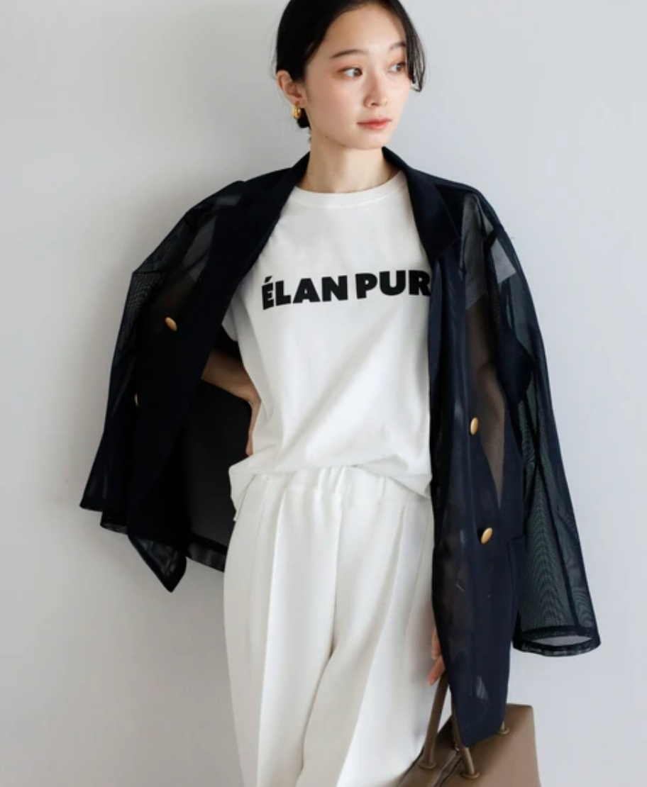 ÉLAN PUR French Sleeve Logo Tee