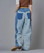 Colour Block Wide Leg Denim