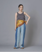 Colour Block Wide Leg Denim