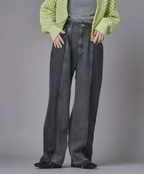 Colour Block Wide Leg Denim