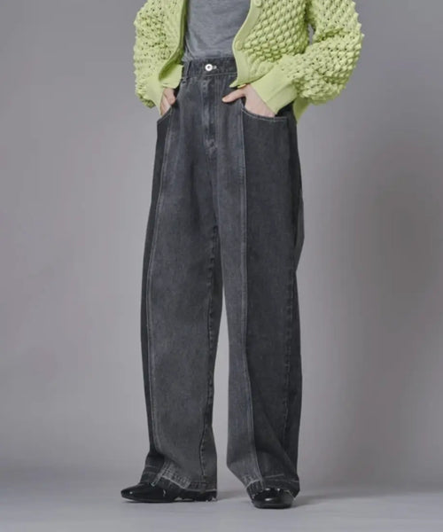 Colour Block Wide Leg Denim M.Mood Minimal