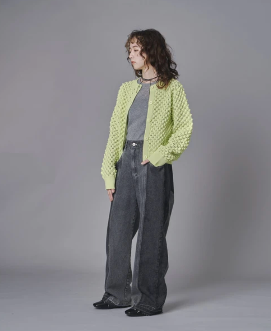 Colour Block Wide Leg Denim