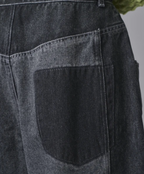 Colour Block Wide Leg Denim