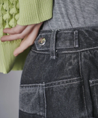Colour Block Wide Leg Denim