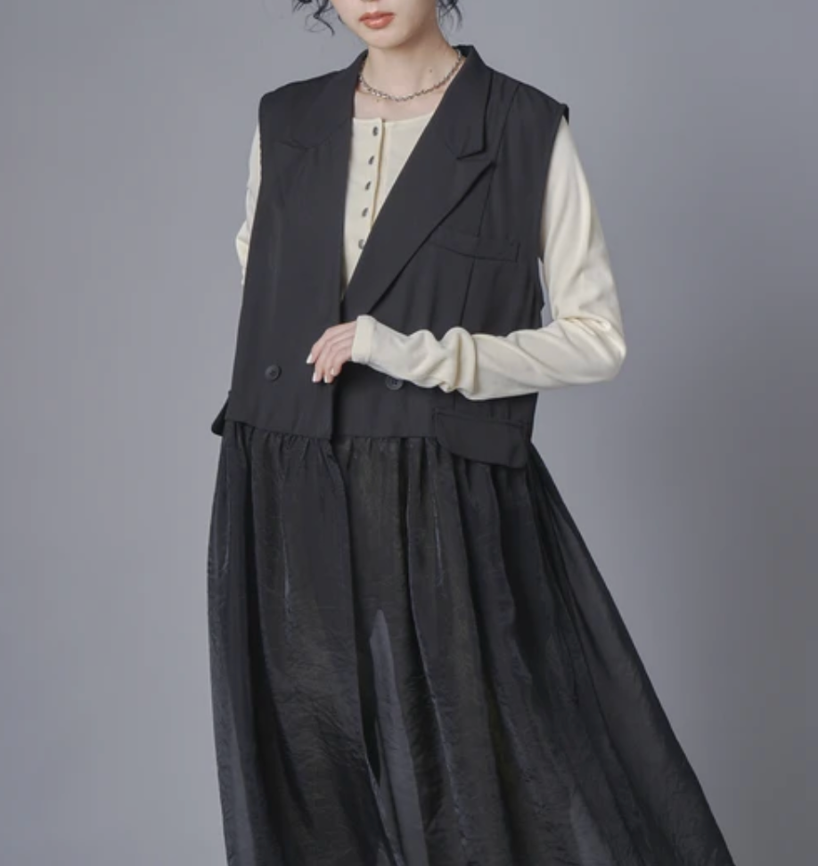 Sheer Layer Vest Dress