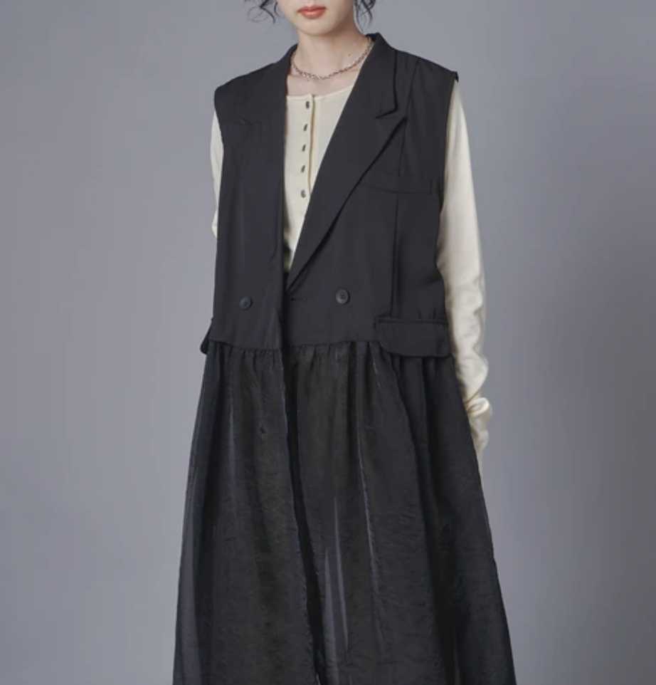 Sheer Layer Vest Dress