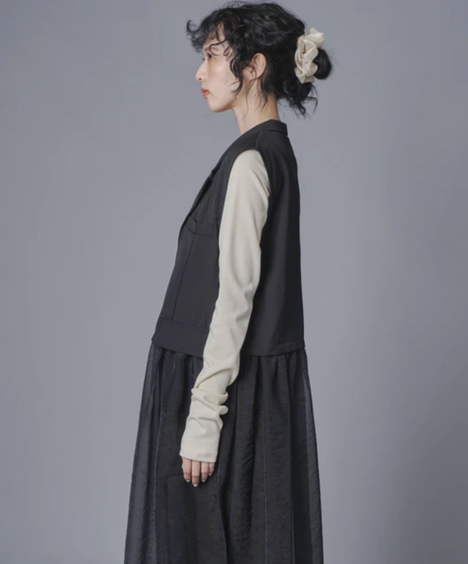 Sheer Layer Vest Dress