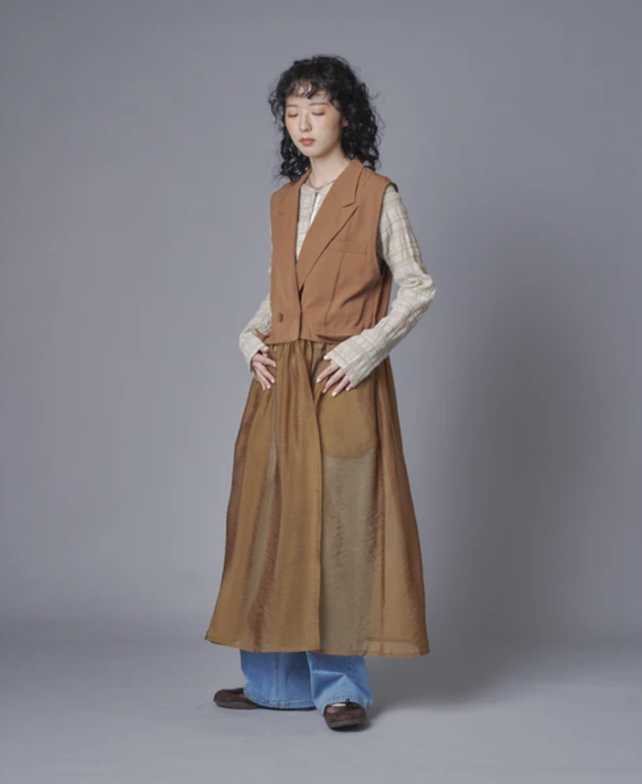 Sheer Layer Vest Dress