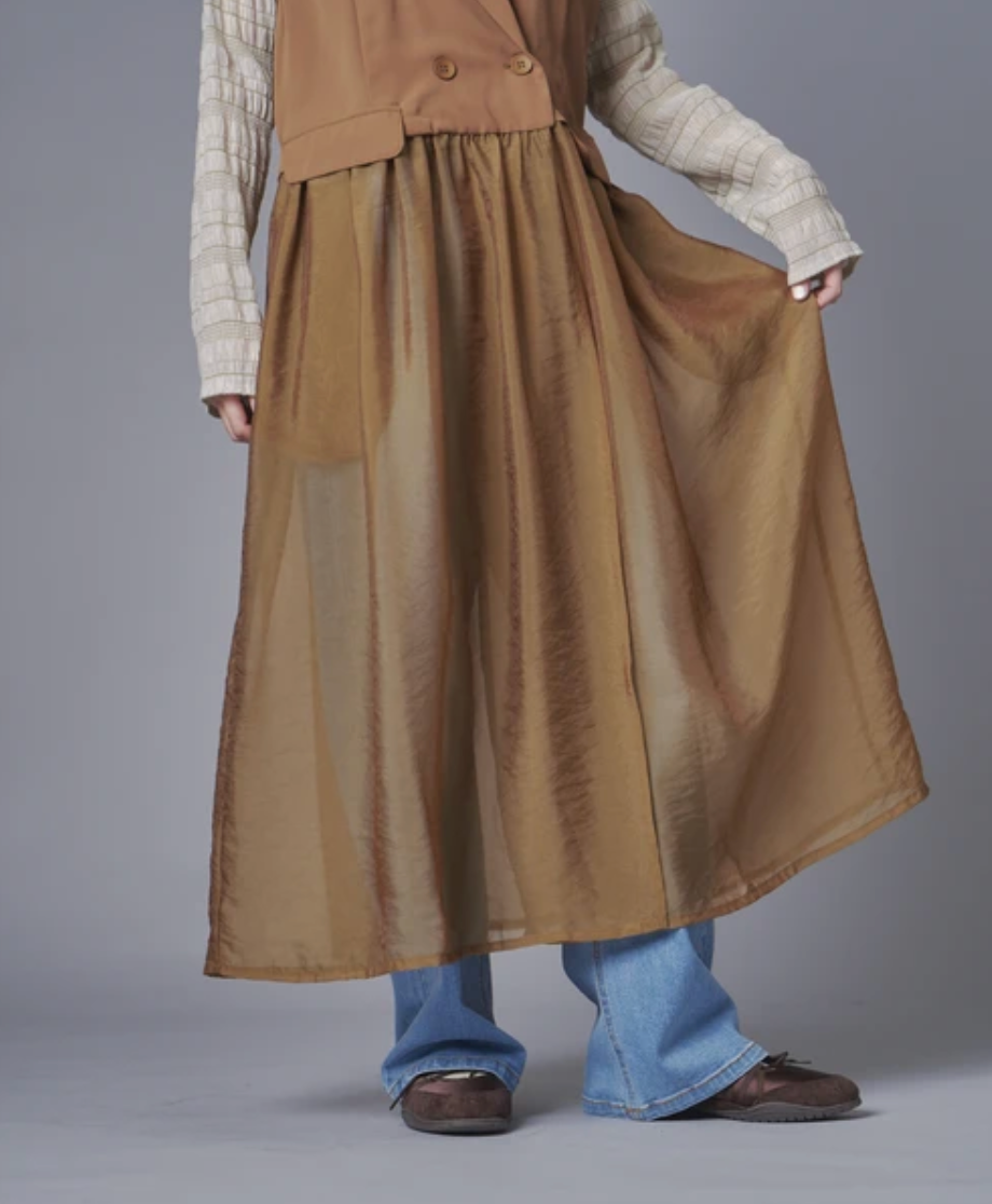 Sheer Layer Vest Dress