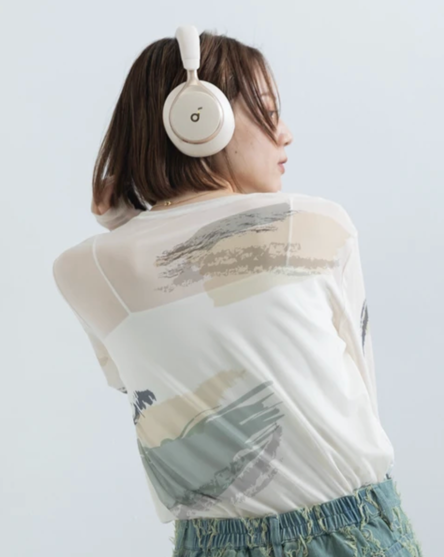 Painterly Sheer Crew Neck Top