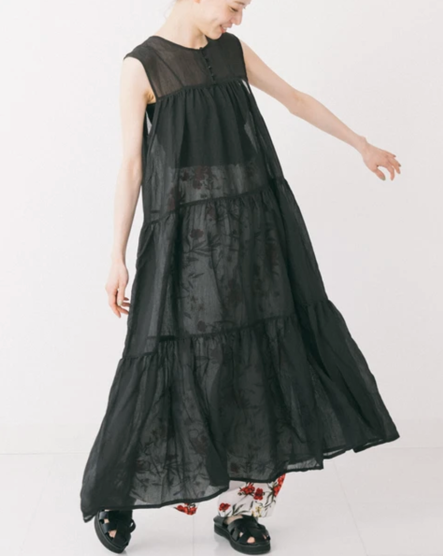Reversible Tiered Gauze Dress