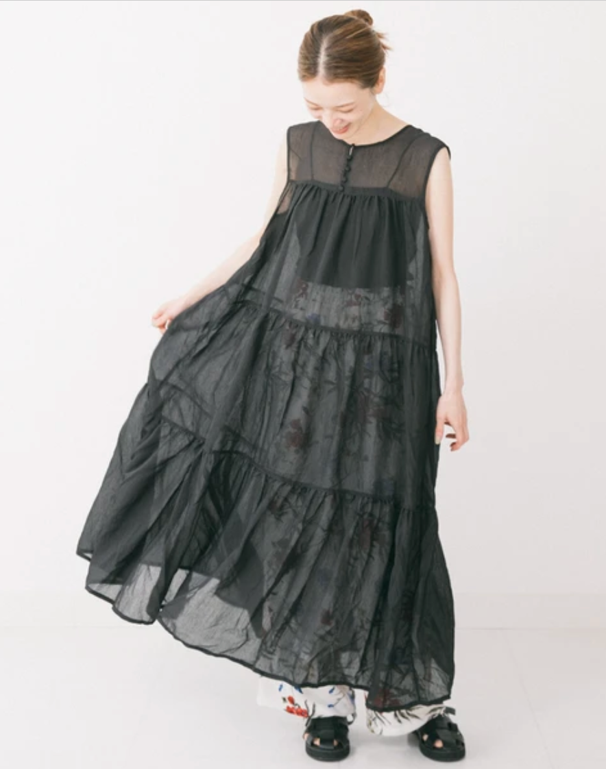 Reversible Tiered Gauze Dress