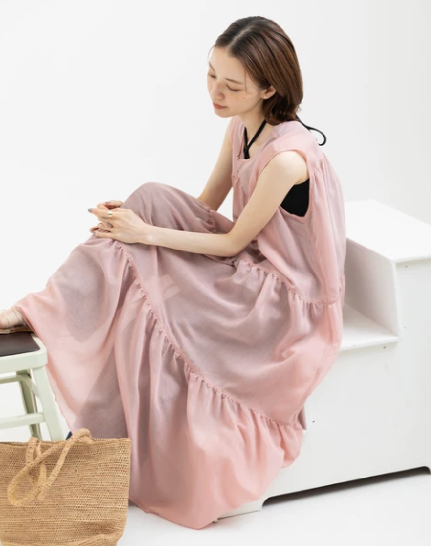 Reversible Tiered Gauze Dress