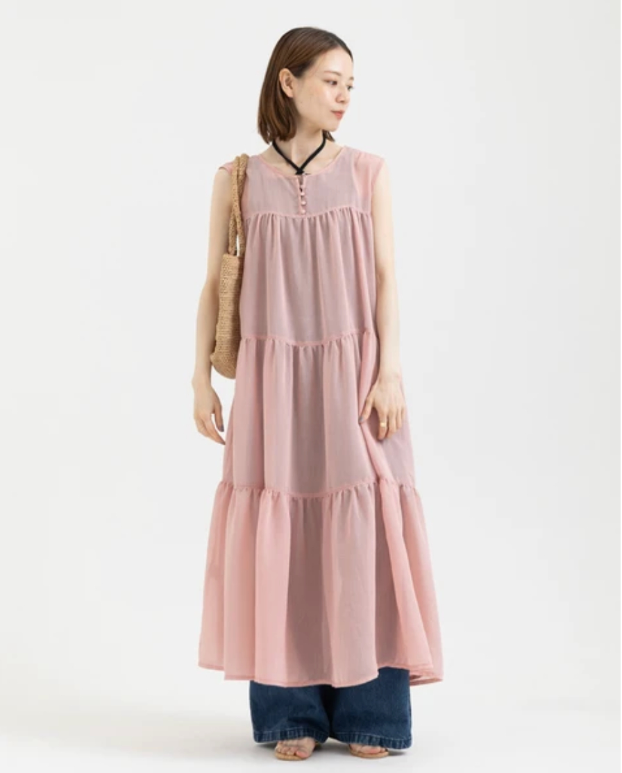 Reversible Tiered Gauze Dress
