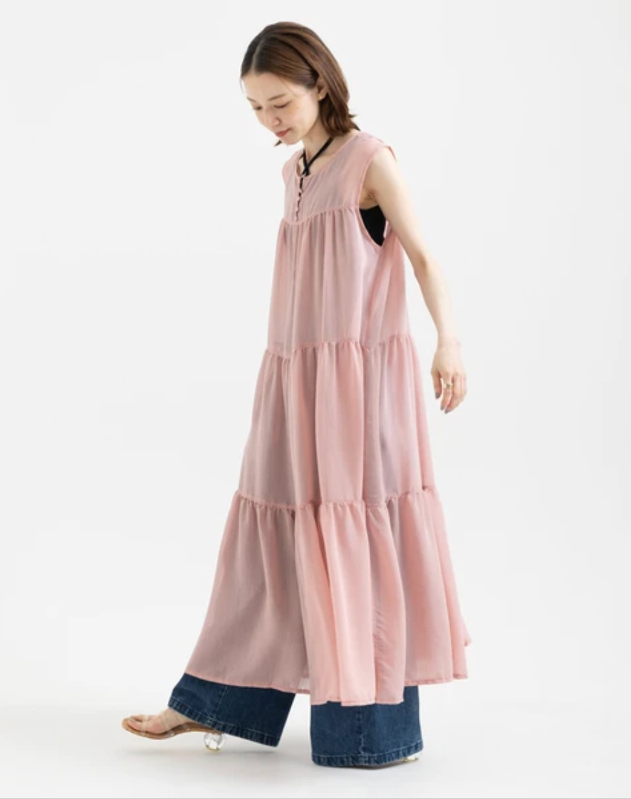 Reversible Tiered Gauze Dress