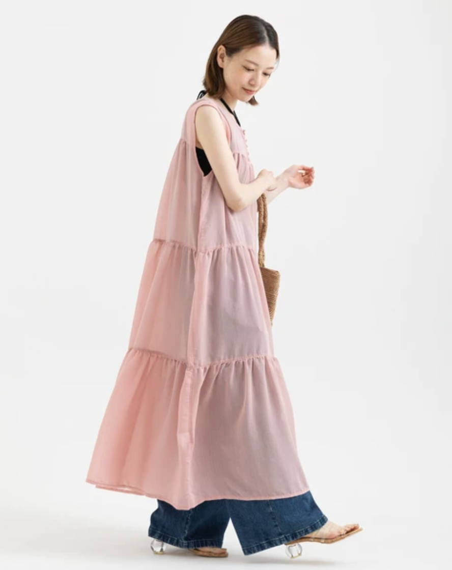 Reversible Tiered Gauze Dress