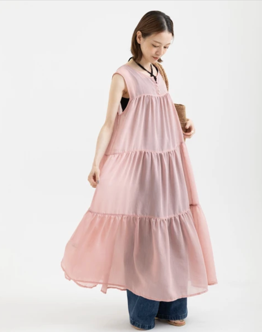 Reversible Tiered Gauze Dress