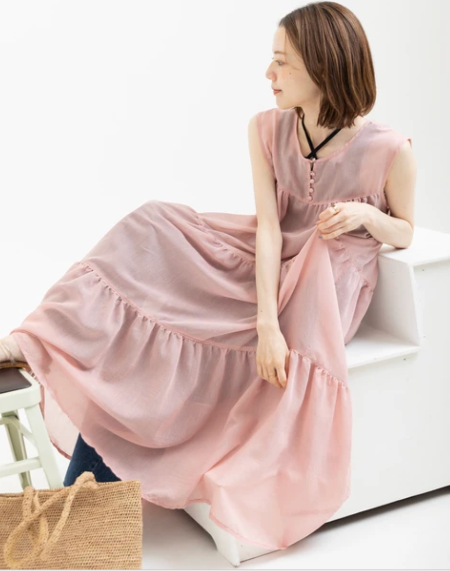 Reversible Tiered Gauze Dress