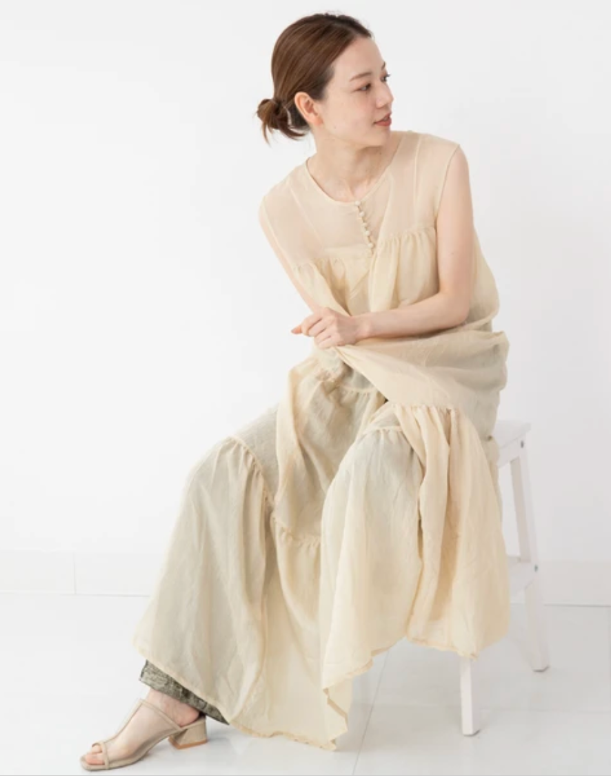 Reversible Tiered Gauze Dress